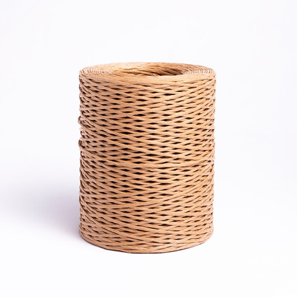 2 mm papper + naturlig järntråd 200 m, naturligt tonad förstärkt papperstråd för papperspoesi, gör-det-själv, trädgårdsarbete