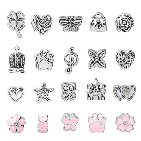 DIY Presentförpackning Rosa Blå Set Charm Armband Gör-Det-Själv-Kit Pärlor Silverpläterad Ormkedja Present till Flickor och Barn