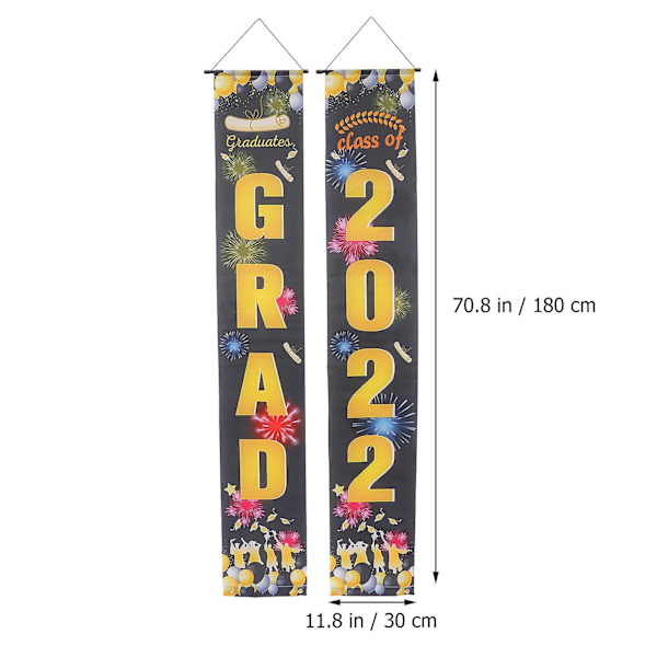 Utendørs Flagg Dekorering Graduation Party Couplet Pynt Dekket Emblemer Assortert Farge 180X30CM