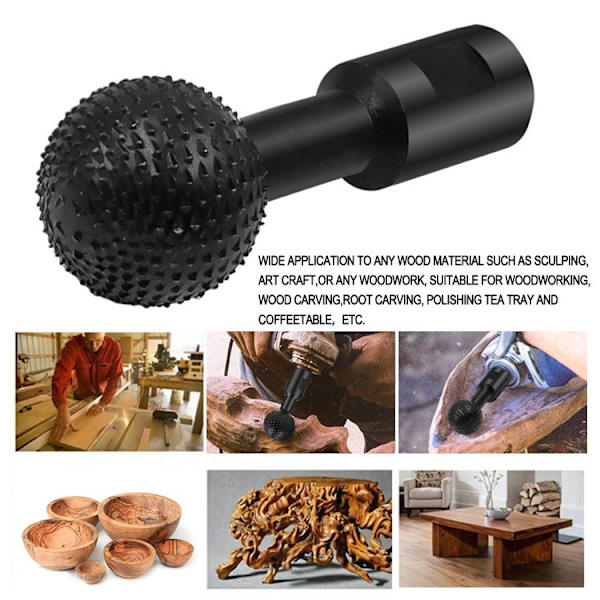 Roterende Kuglefræser, Kulstofstål til Træskæring, Polering, Gravering, Bor, Slibhoved til Vinkelsliber 115/125(14mm)