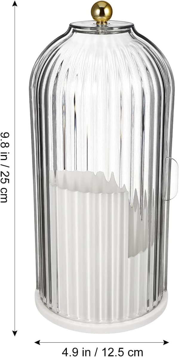 Makeup Brush Storage Box Makeup Organizer Cosmetic Storage Boxes White Pp Pet Lid Rotatable Base Use