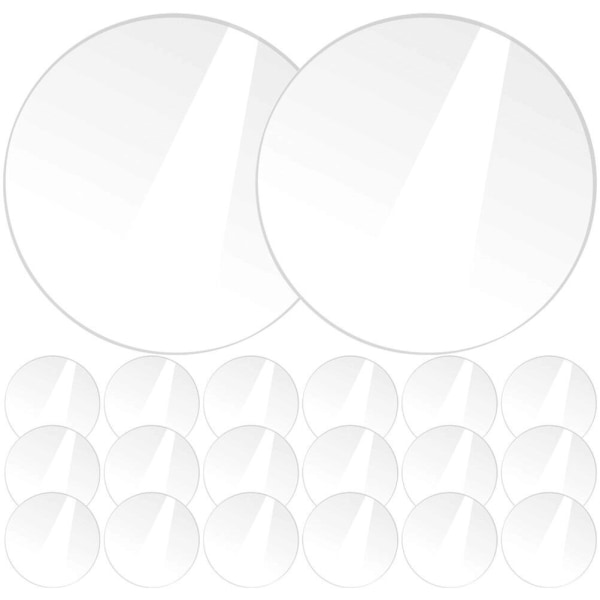 20 stk Runde Akrylplader Klar Transparent Plade Panel DIY Kunst Håndværksprojekter Transparent 10X10X0.1CM Transparent 10X10X0.1CM