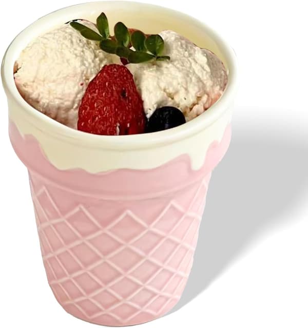 Reusable Ceramic Waffle Bowl - Ice Cream, Desserts, Home Bar Cafe Use