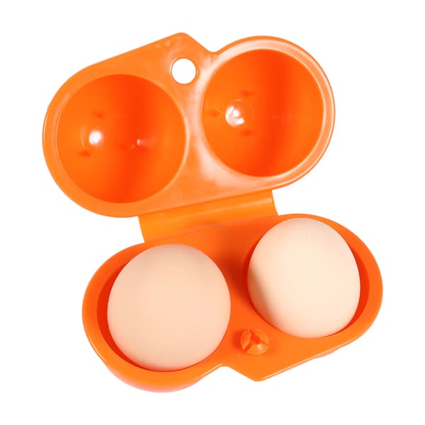 2-pack äggförvaring för kök, vikbar, bärbar behållare för utomhusbruk, orange