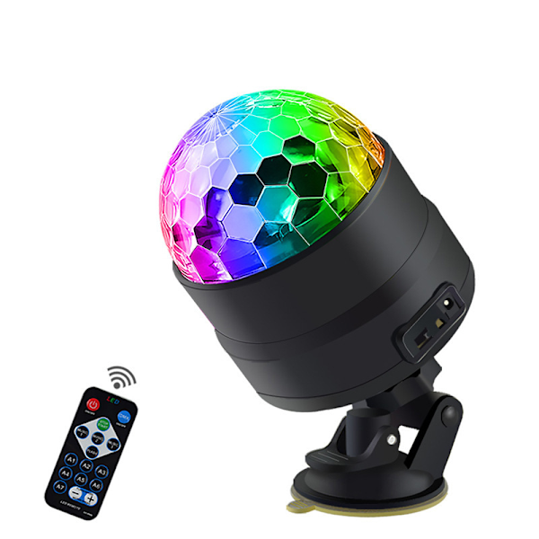 Discokula Strobe Light, Bilinredning Atmosfär DJ Ljus Ljud Aktiv Funktion Fjärrkontroll för Campingfest