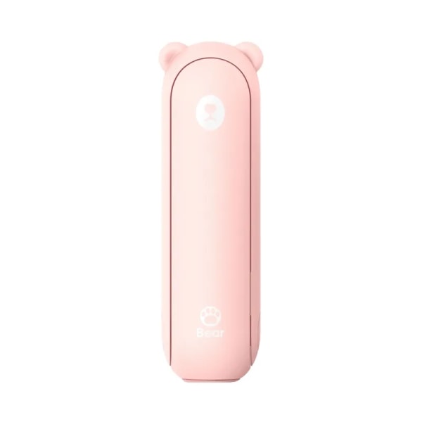 USB oppladbar mini håndholdt vifte, Power Bank-funksjon, bærbar lomme-bordvifte, sammenleggbar, to hastigheter, stillegående (rosa)