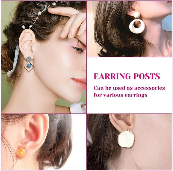 Earring Posts and Backs, 1710 Pcs Earring Making Supplies with Stainless Steel Earring Posts and Earring Backs for Stud Earrings