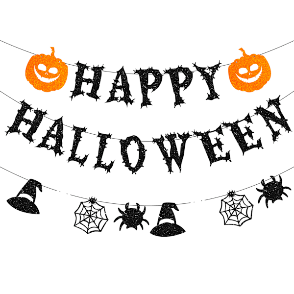 Happy Halloween -lippu - Halloween-riipuspaperi-koristelippu verinen kurpitsa, valokuvaustausta