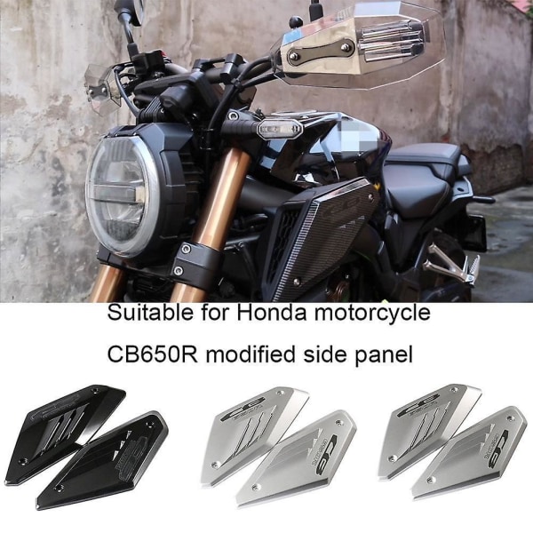 Motorcykel Ram Sido Panel Skydd Skal Skydd Kompatibel med Honda CB650R 2019 2020 2021 Insugsrörs Skydd Luftinsugsrör (B