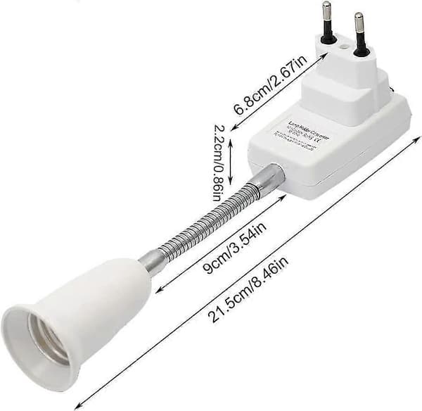 E27 Socket with Wireless Switch, 2-Pack 360 Degree Adjustable E27 Lamp Holder, Lamp Holder Adapter, for Office, Bedroom, Kitchen, Lamp
