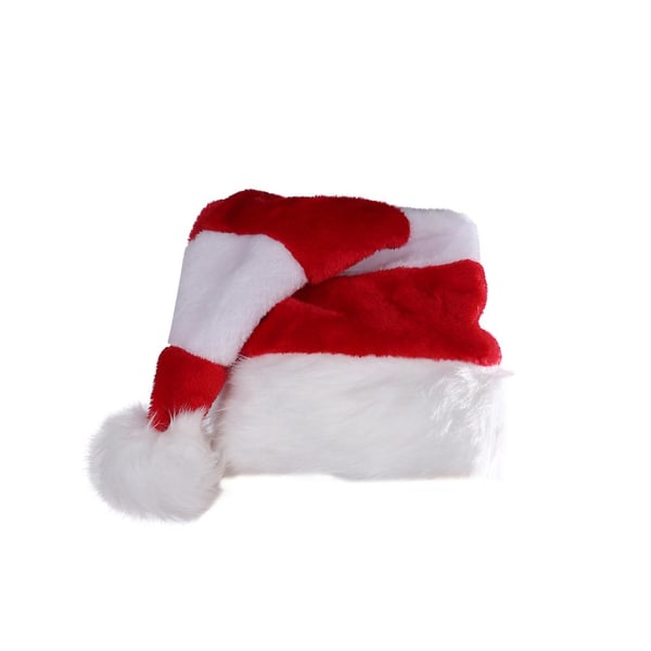 Højkvalitets juleblød hat Julemand Rød Kort Plys Noel Hat Rød Hvid