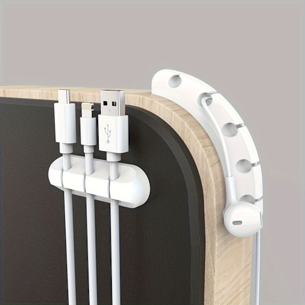 Kabelorganiserare, Kabelhantering, USB-kabelhållare, Trådhållare, Kabelklämmor, Kabelhållare för skrivbord, Bil [DB] 5 Hole Cable Manager