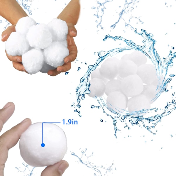 1,5 lb Pool Filterkugler Pool Filtermedie til Swimmingpool Sandfiltre (Svarer til 50 lb Pool Filtersand), hvid
