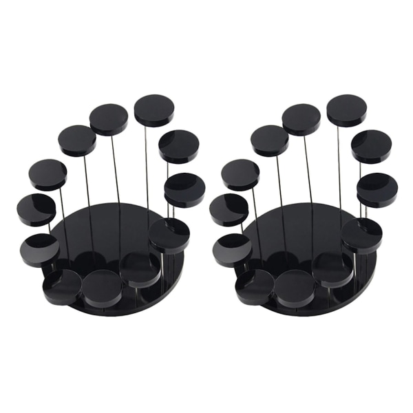 2x Fashion Multi-lags akryl Ring Display Rack Ørering Holder Vedhæng Gemstone Showcase Display S