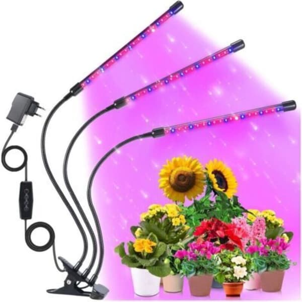 14W Plant Lamp - 60 Adjustable LEDs - Full Spectrum - Automatic Timer - Lighting Time: 3h/6h/12h - 3 Lighting Modes - Dimmable