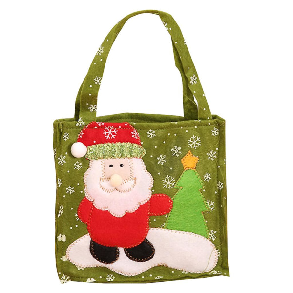 Grön 1 Santa Claus Snowman Klassisk design Julgranshänge Barn Julklappsväska Grön 1
