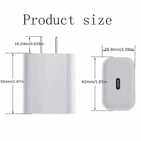 20W USB-C Hurtigoplader med Type-C til Type-C Kabel, EU-stik