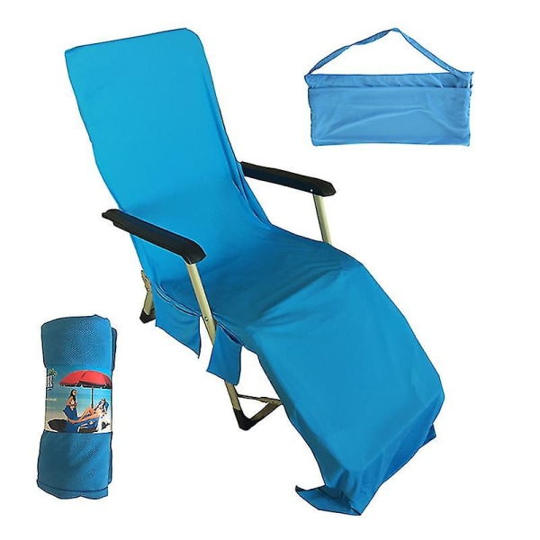 Ranta-lepotuolipeite Puutarha Aurinkotuoli Lounger Mate Rantapyyhe 70*210cm Sininen Blue