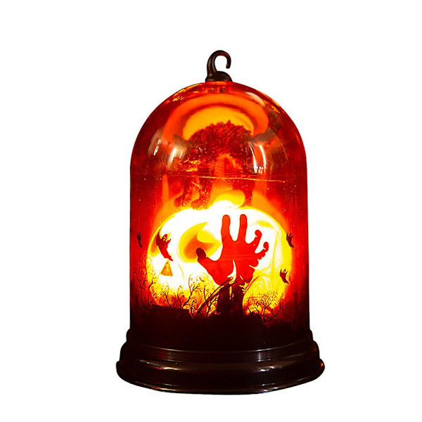 Halloween Simulert Flamme LED Lys Glødende Jack-O-Lantern Lanterne Ornament Gave
