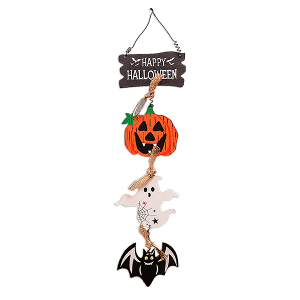 2 stk. Græskar Bat Ghost Halloween Hængende Dekoration, Glad Halloween Skilt til Dør Væggen Indendørs Udendørs Halloween Fest Tilbehør