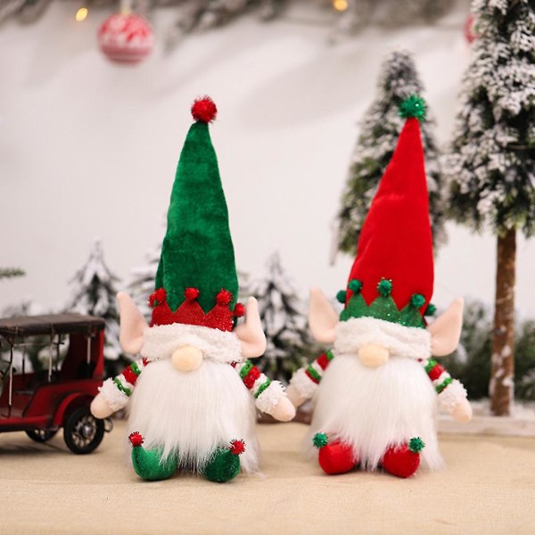 Jultomte Plysch Dekoration Jul Handgjord Dekoration Fest Hem Dekoration Röd Hatt