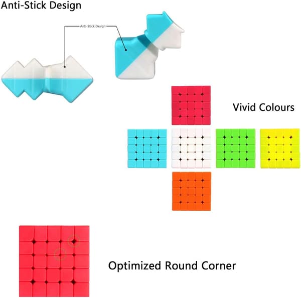 Speed Cube Set 2x2+3x3+4x4+5x5, 4-pack Stickerless Magic Speed Cube Puzzle, Leksaker för Pojkar och Flickor