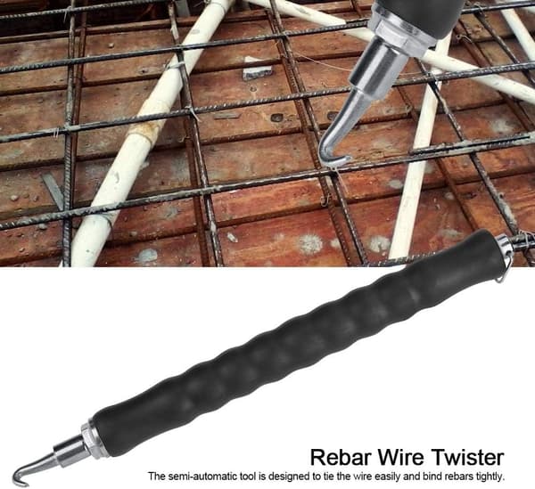 Semi-automatic retractable hook for tying wire, rebar tool on the construction site