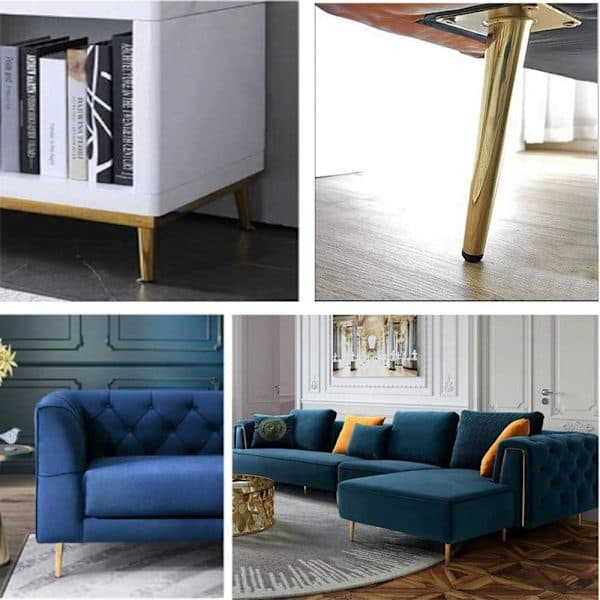 4 stk. møbelben, DIY møbel metalbord koniske ben, møbelskabsfødder sofaben vinklede, til borde (10 cm)