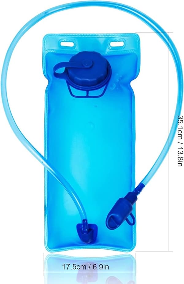 2-pack 2L Hydration Bladder - Leak-Proof Water Reservoir with Hose - Replacement Bladder for Hydration Backpack Hiking Cycling Running Blue blauw