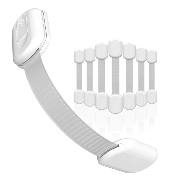 Baby Lås (8-pack) Barnsäkerhetsskåpssäkring - Säkra Snabba och Enkla Limmade Skåp- och Lådförseglingar Inga Skruvar & Magneter Flerfunktions