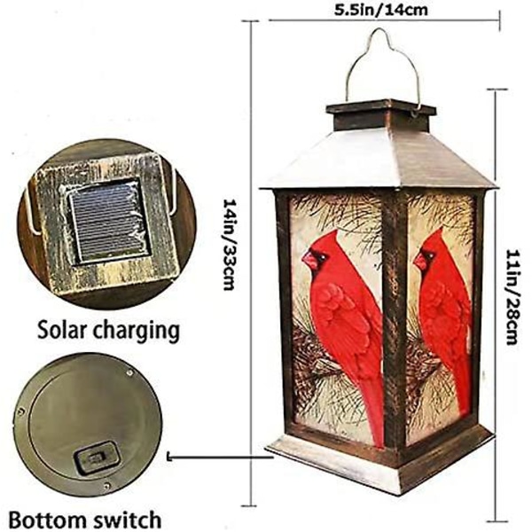 Solcellelanterner, Udendørs Hængende Lanterner Vandafvisende Led Solcelle Kardinal Lys Bordlampe Til Udendørs Terrasse Have