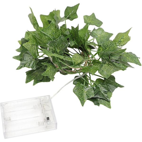 Krypväxt med Ljus 20-led Simulerad Grönska Ljusslinga Bladljus Dekor 200X5X3CM