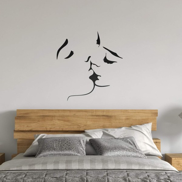 3D Kiss Wall Sticker, Wall Art, Cute Kiss Pattern, för vardagsrum, sovrum, soffa, TV-bakgrund, DIY-väggdekoration