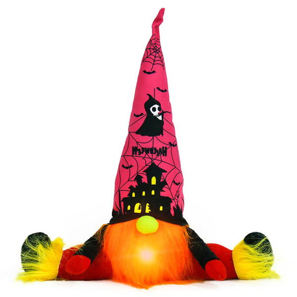 Sittende Gnome Dukke Ornament Halloween-lys Søt tegneserie-alve Hjemmeinnredning Halloween-feiring Borddekorasjon Festrekvisita Type B
