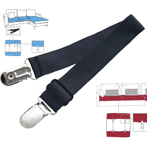 Justerbara Sänglakan Fästen Suspenders, Resårlakan Klämmor La kan Hållare La kan Grepp Med Elastisk Hållare Remmar (4 st, Svart)