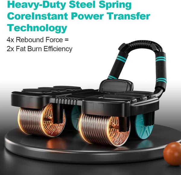 Automatic Rebound Abdominal Wheel Core Training Equipment, Abdominal Training Machine for Men/Women, Belly Fat Burner, Portable Exercise Wheel