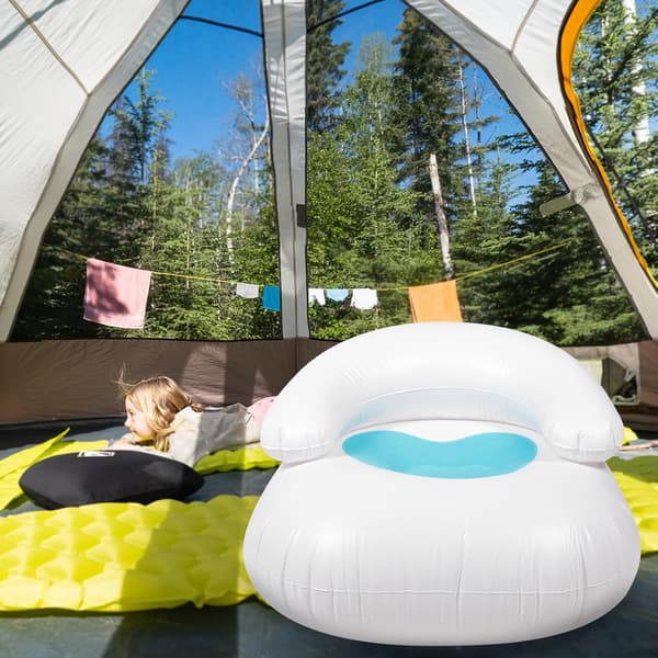 Foldable Inflatable Sofa Bed with Integrated Backrest, Suitable for Indoor and Outdoor Use, 91 x 91 x 50 cm