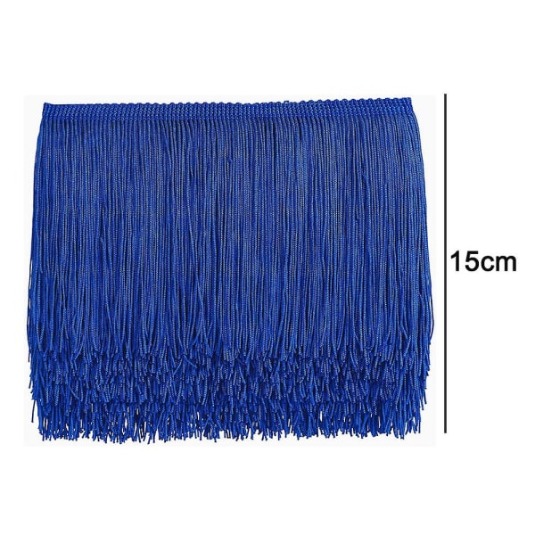 10m sömnad franskant - frans tofs 15cm/10cm bredd för kjol Bröllopsklänning Lampskärm Dekoration Royal Blue 15cm Royal Blue 15cm