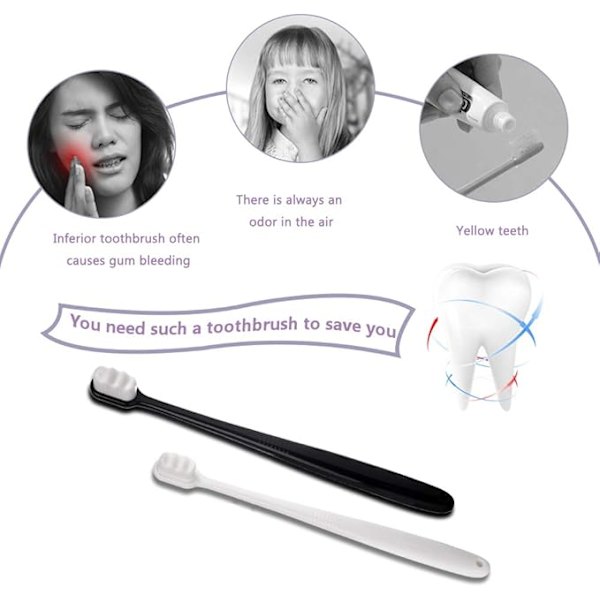 Extra Soft Toothbrush - 2 Pack, Ultra Thin Bristles for Adults