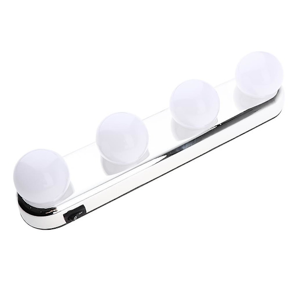 LED Spejlslys, Ledningsfri Makeup Spejlslys Med 4 LED Pærer Og Sugkopper