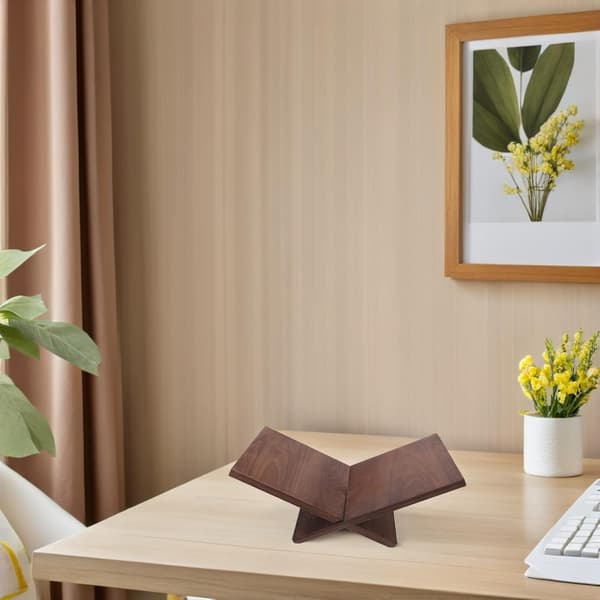 Solid Wood Bookshelf for Desk Display Cookbook Stand Reading Holder Magazine Rack Open Shelf