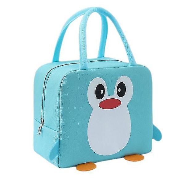Lunchbox Cartoon Isoleringspåse Söt Pingvin Lunchpåse Aluminiumfolie Lunchpåse Student Lunchbox Påse Svart