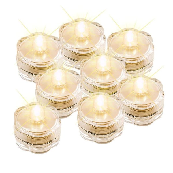 12x Led Waterproof Submersible Tealights Flameless Tealight Battery-operated Sub Lights For Wedding Christmas Thanksgiving Party Events Home Decor Flo