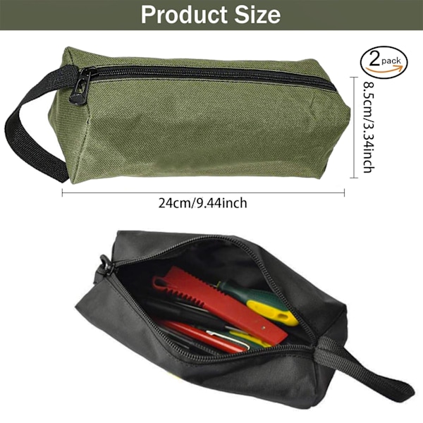 Verktygsväska 2-pack Canvas Verktygsväska, Multifunktionella Verktygsväskor, Multifunktionell Liten Verktygsväska med Blixtlås, Skruvmejselverktygsset