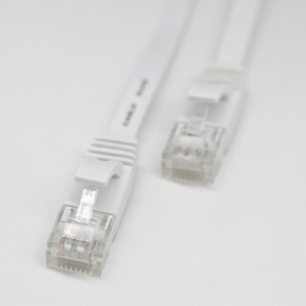 RJ45 Ethernet nettverkskabel Flat Patch Router Interessant Lot Hvit 3m