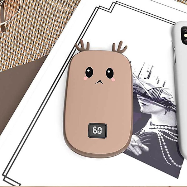 Ny USB Mini Søt Formet Håndvarmer Og Powerbank 2 I 1 Brun