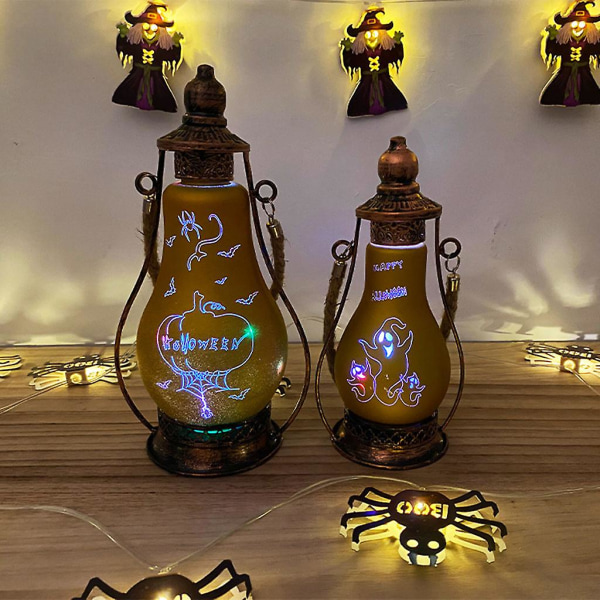 Halloween dekoration Led lamp rekvisita liten nattlampa dekoration bord lite nattlampa bordPumpaträd B