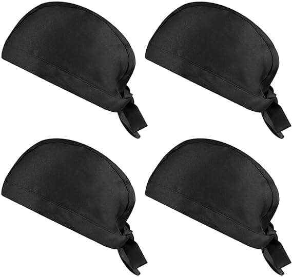 Set med 4 kockmössor, justerbar kockbandana i polybomull, kockhatt_tfrf