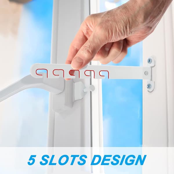 Window Restrictor Window Lock White Window Lock with 8 Screws to Adjust Window Opening 2 Pieces