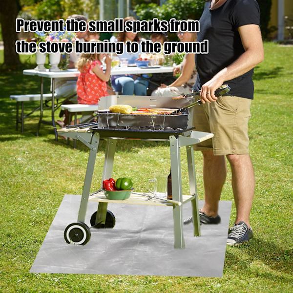 Qian Yegbong Palonkestävä Matto Ulkokäyttöön Pihalle Patio BBQ Palonkestävä Matto Palonkestävä Kangas Hopea Suorakulmainen Kestävä Korkeille Lämpötiloille Tyyli 4